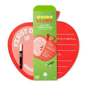 Mondo Llama NWT Apple First Day of School Chalk Marker Sign